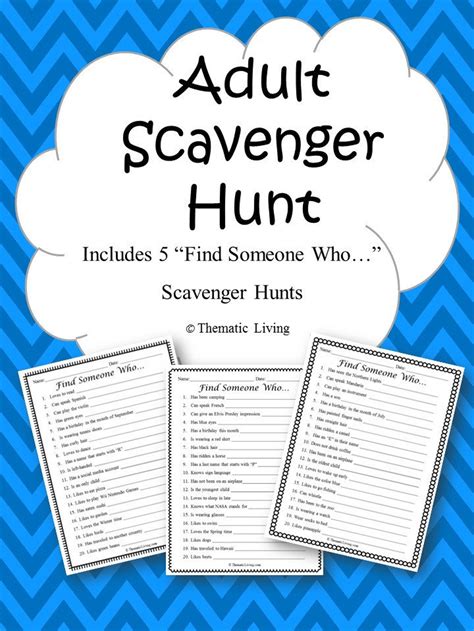 Scavenger hunt for adults - 12) The Work From Home Hunt by Social Scavenger. Working from home doesn’t mean after work, team-building activities need to stop. Social Scavengers has created a great scavenger hunt to boost your team’s morale. The game can be set to last 30, 45, or 60 minutes to fit into your group’s schedules.